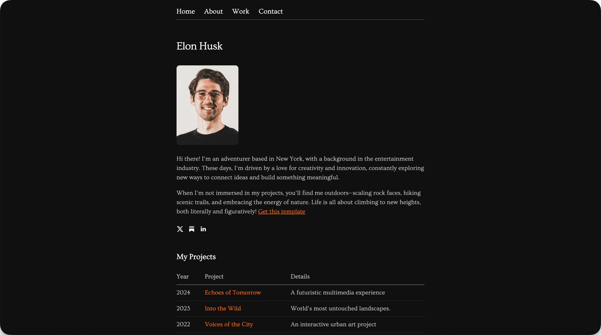 Carrd Personal Website Template Carrd Personal Website Template