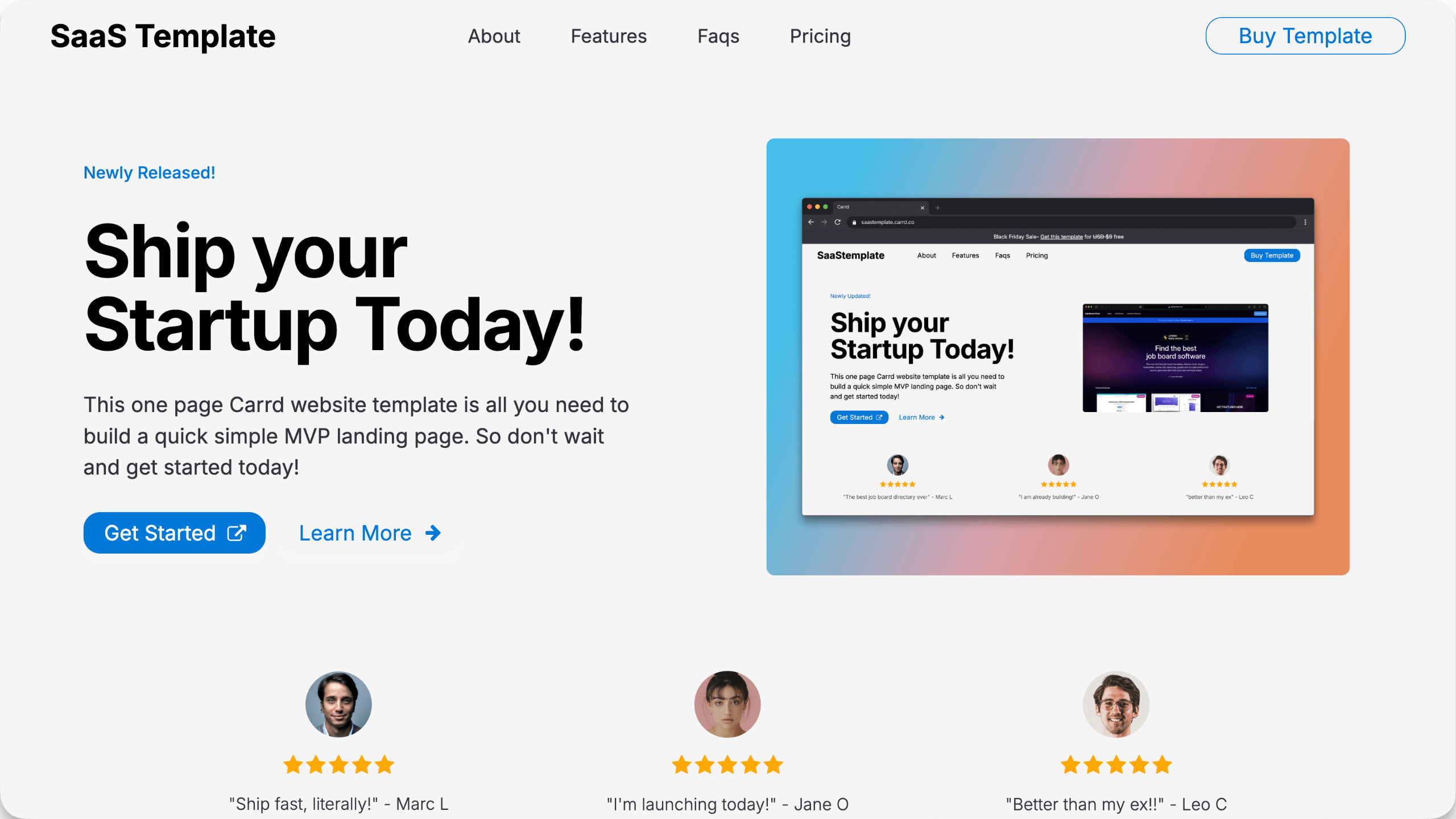 Carrd SaaS Template Carrd SaaS Template