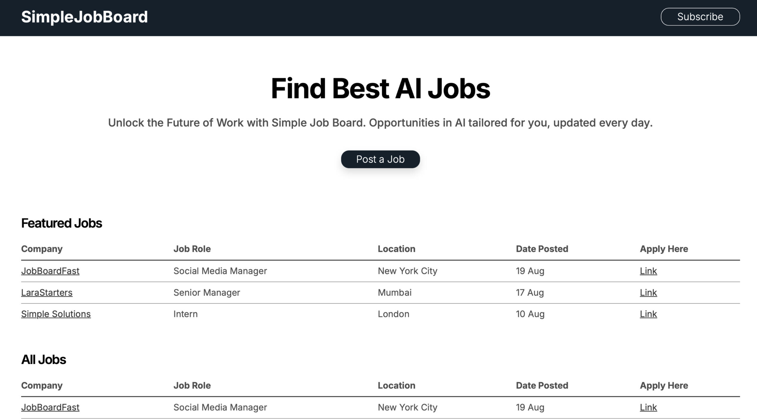 Simple Job Board