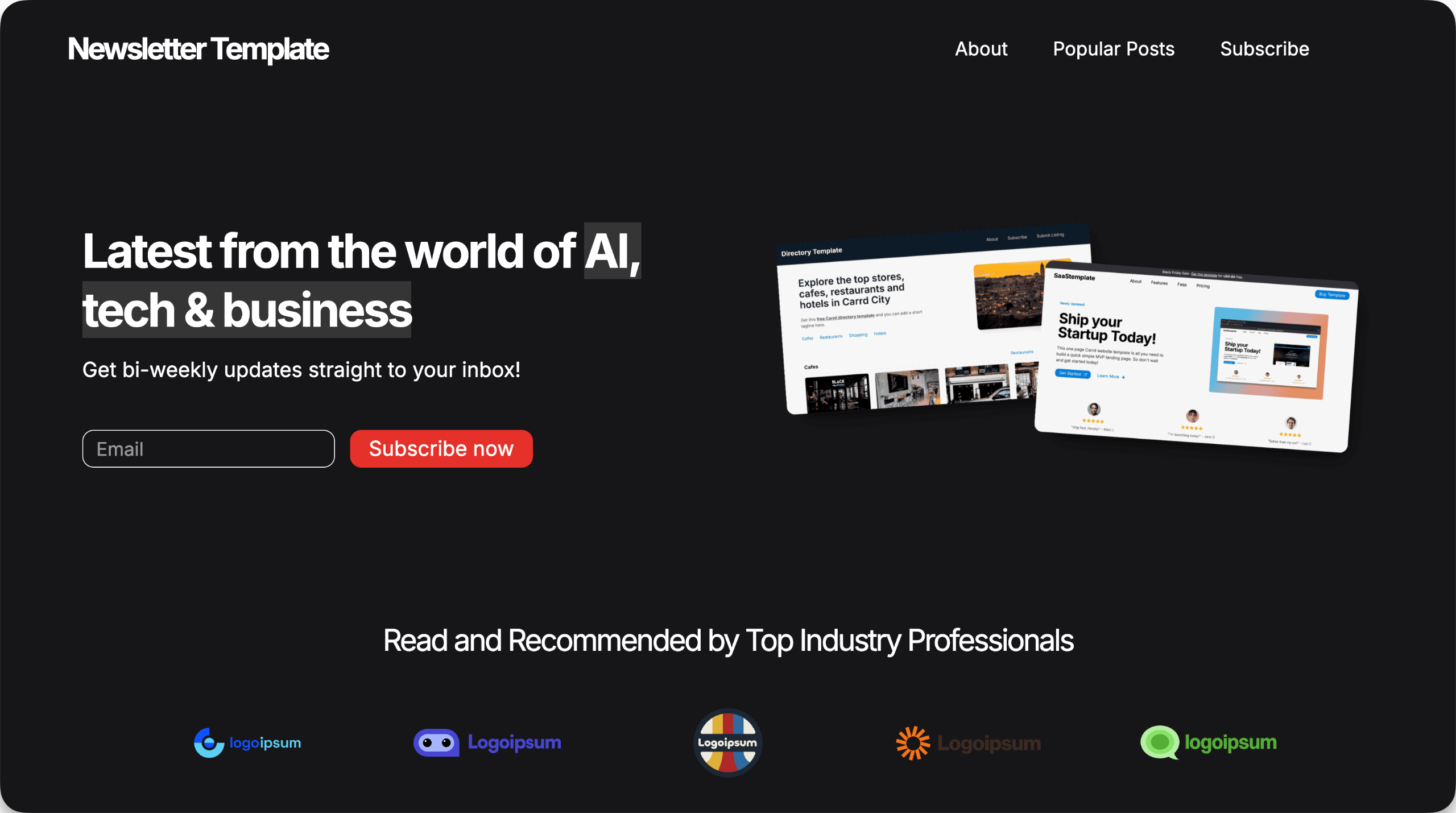 Carrd Newsletter Template