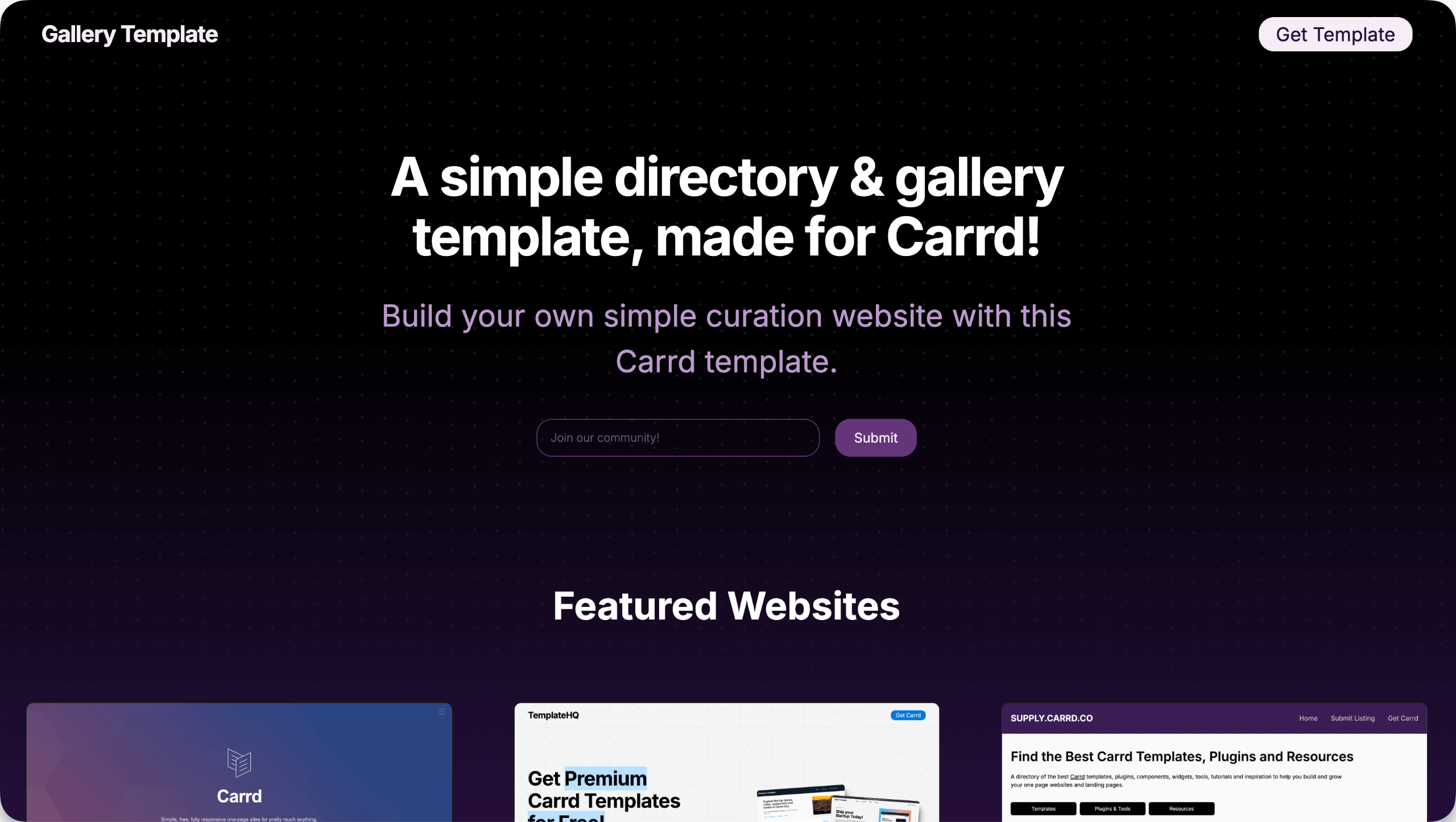 Carrd GalleryTemplate Carrd Gallery Template
