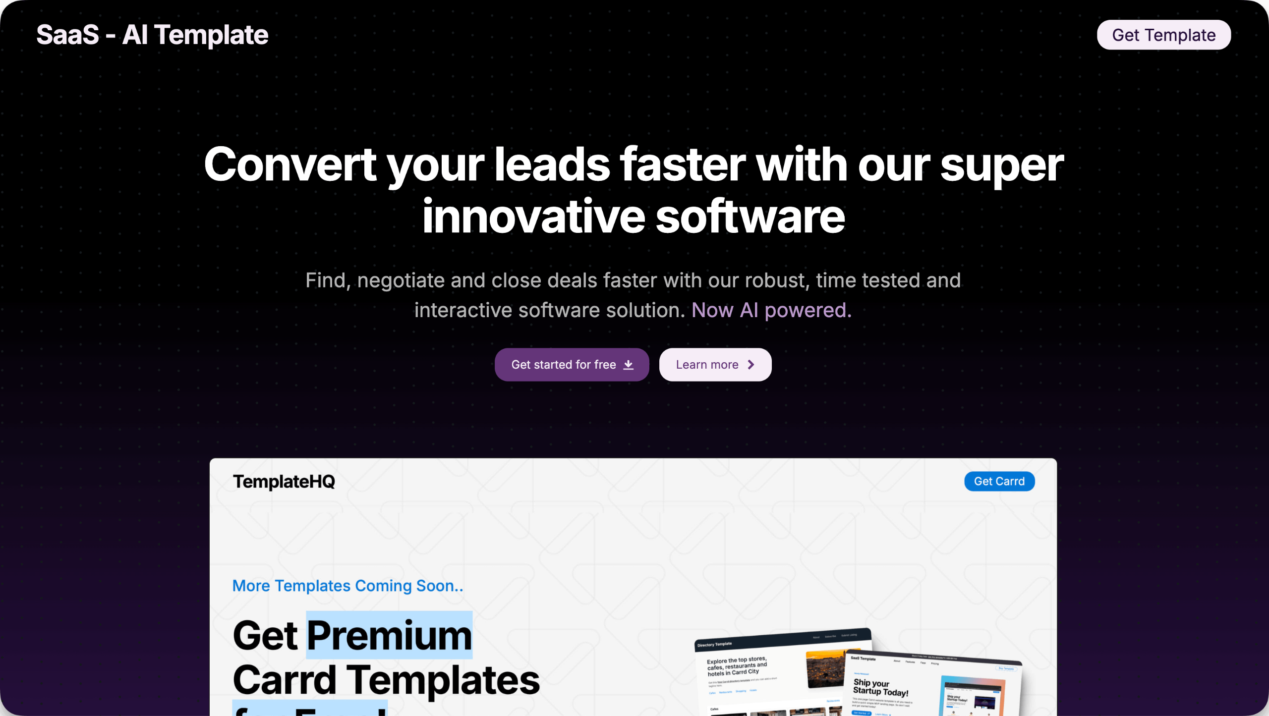 Carrd SaaS - AI Template Carrd SaaS - AI Template
