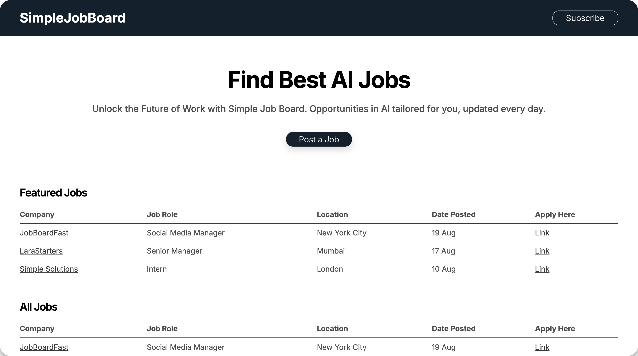 Simple Job Board