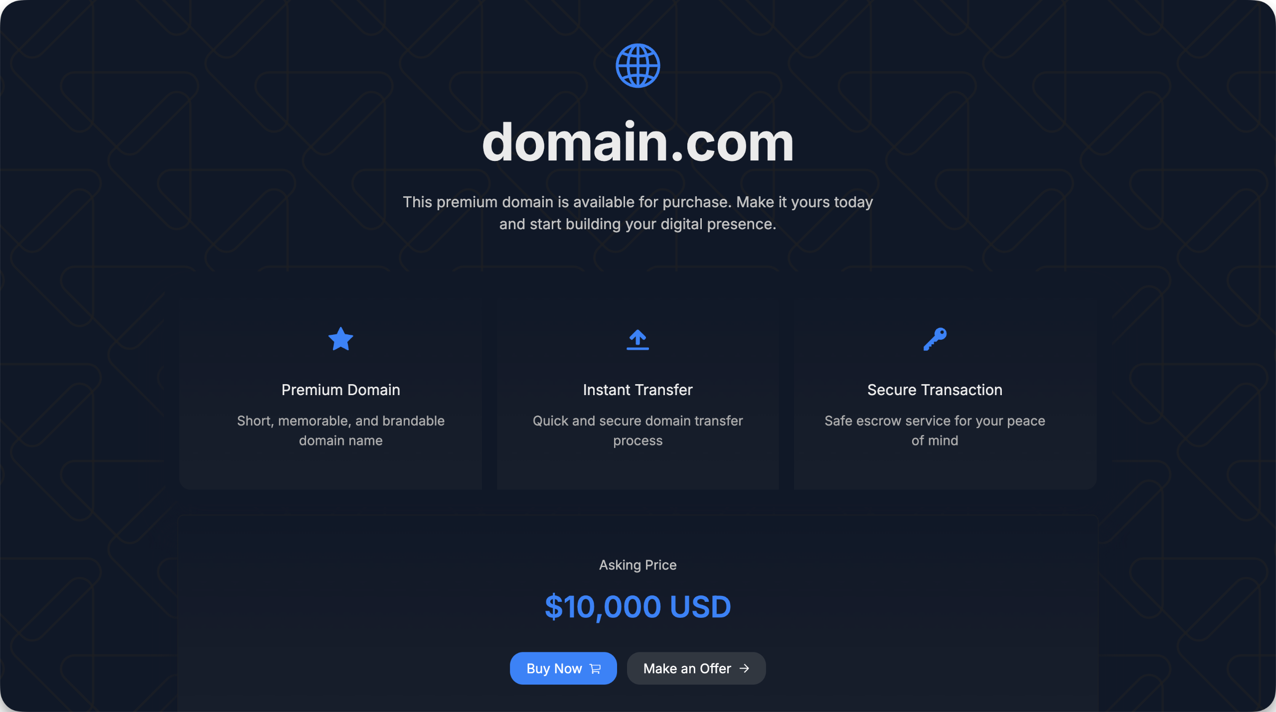 Domain for Sale Template Domain for Sale Template