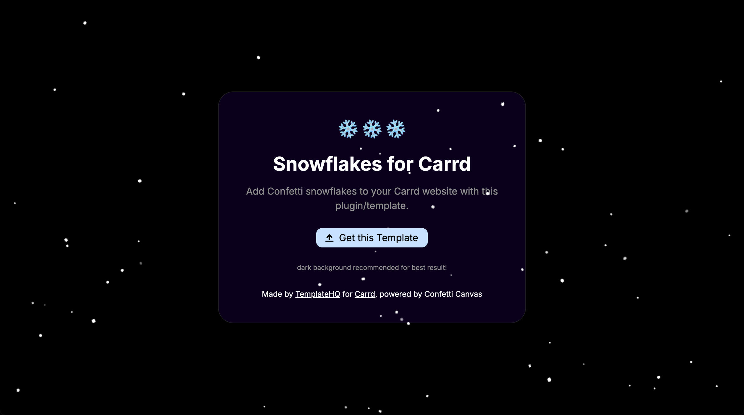 Snowflake Confetti Plugin Snowflake Confetti Plugin