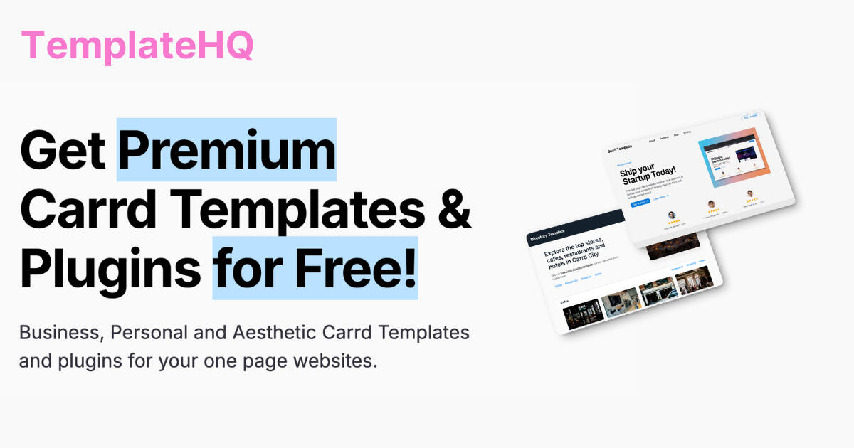 Free Carrd Templates & Plugins | TemplateHQ